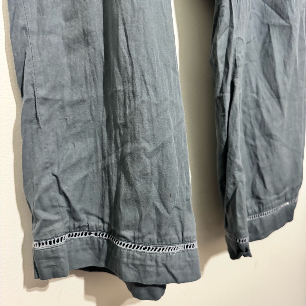 PACT Women's Pants, Pull On Drawstring Wide Leg Gray Cropped, Size XXL Cotton - Picture 3 of 8